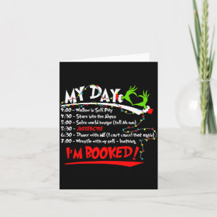 My Day I'm Booked Christmas Schedule Time Card