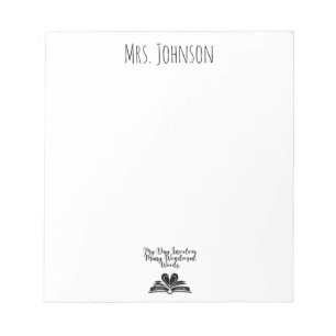 My Day Involves Many Wonderful Words Educator Notepad
