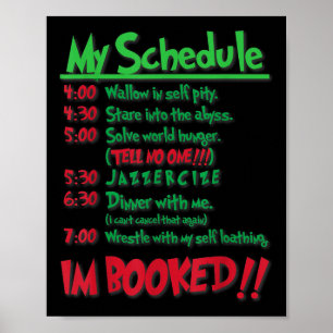 My Day Schedule I’m Booked Christmas Merry Christm Poster