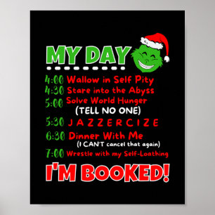 my day schedule i’m booked christmas sweater chris poster