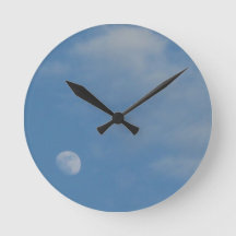 My Daytime Moon - Medium Round Wall Clock