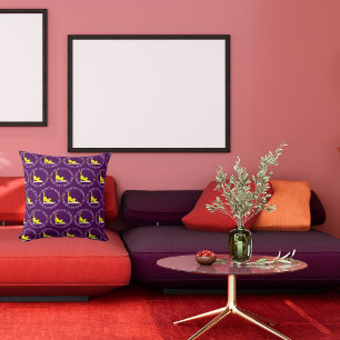 My Dear Cat Gizmo Funny Pet White Yellow Purple Cushion