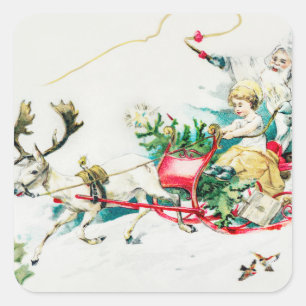 My Dear Little Friend- christmas Holiday  Square Sticker