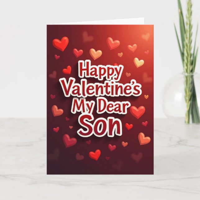 My Dear Son Valentines Day Card (Front)