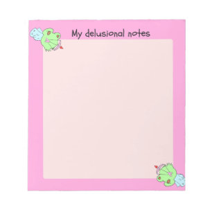 My delusional notes pink frog valentine notepad
