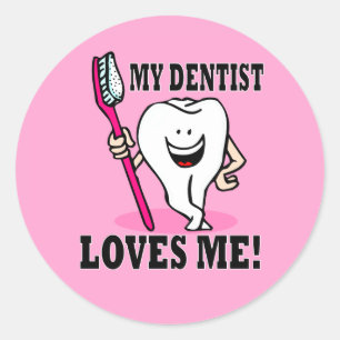 My Dentist Loves Me Classic Round Sticker