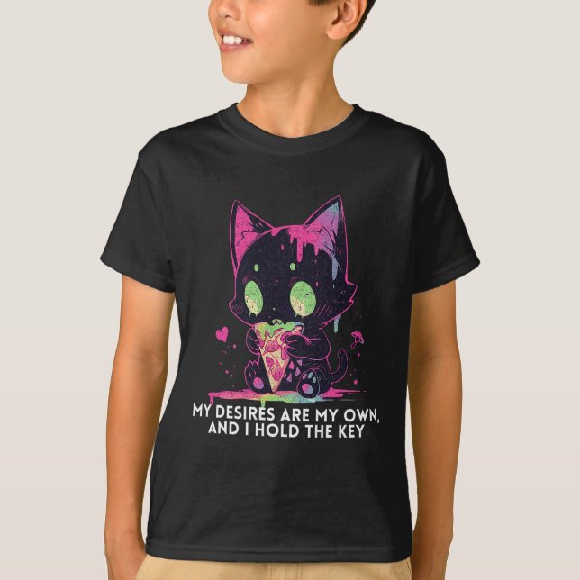 My Desires Are My Own And I Hold The Key Stoic Cat T-Shirt (Front)