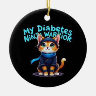 My Diabetes Ninja Warrior Stand Strong  Ceramic Ornament
