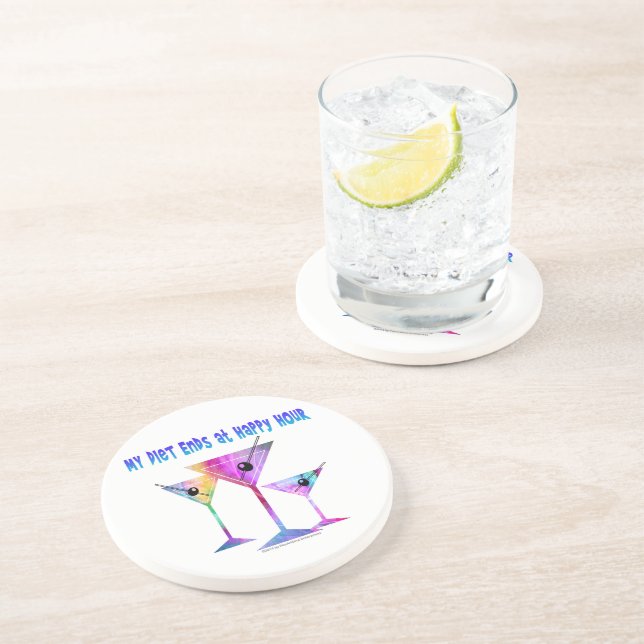 My DIET ENDS at Happy Hour! Coaster (Side)