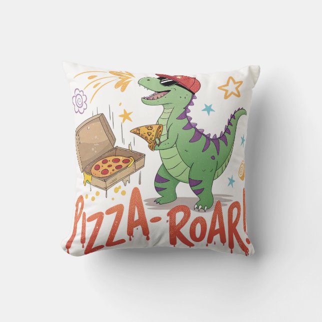 My dinasour eat pizza for me cushion (Front)