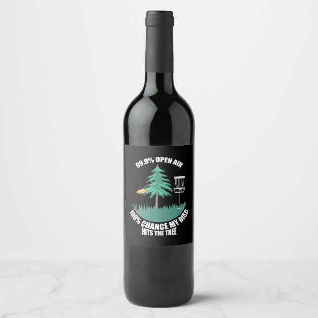 My Disc Golf Hits The Trees Wine Label (Front)