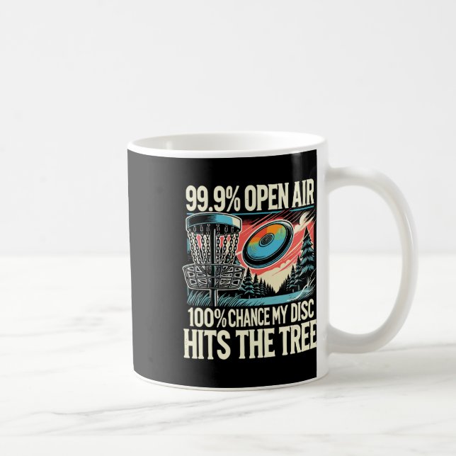 My Disc Hits The Tree Frisbee Disc Golfer  Coffee Mug (Right)