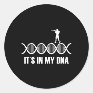 My Dna Biathlon Fingerprint Skiing Slogan Shooting Classic Round Sticker
