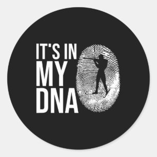 My Dna Biathlon Fingerprint Skiing Slogan Shooting Classic Round Sticker