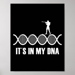 My Dna Biathlon Fingerprint Skiing Slogan Shooting Poster