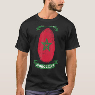 My Dna Is Moroccan Morocco Flag Fingerprint Nation T-Shirt