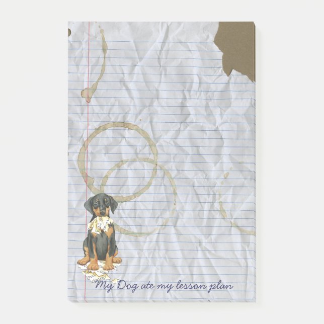 My Doberman Ate my Lesson Plan Post-it Notes (Front)