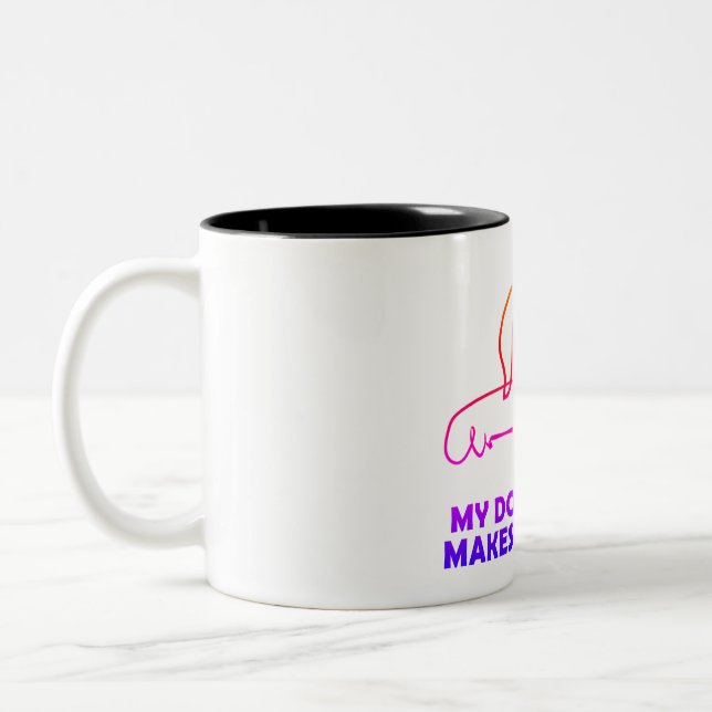 My dog always makes me happy Two-Tone coffee mug (Left)