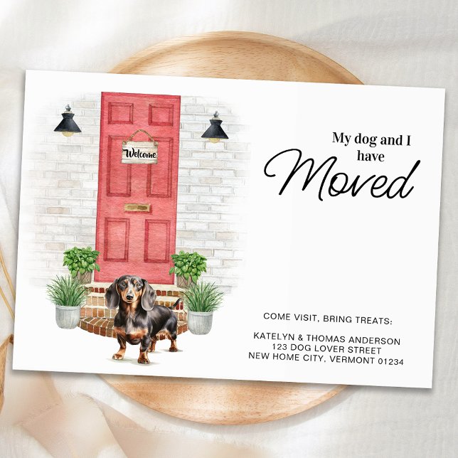 My Dog and I Have Moved Dachshund Dog Moving  Announcement (Creator Uploaded)