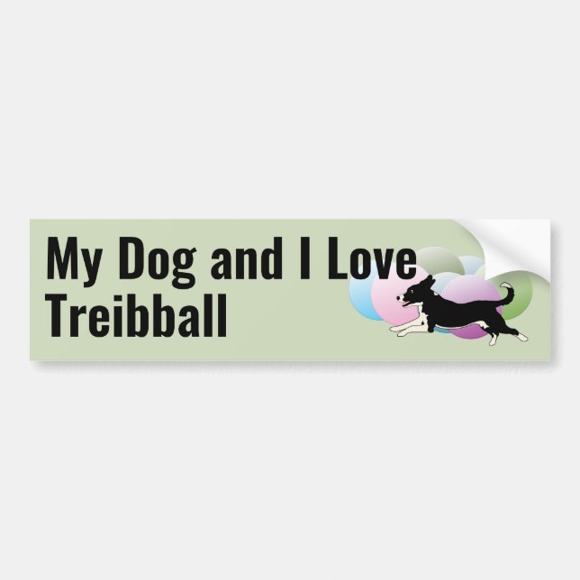 My Dog and I Love Treibball Mutt Bumper Sticker (Front)