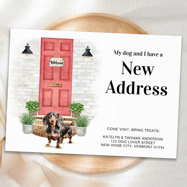 My Dog and I New Address Dachshund Dog Moving  Announcement (Creator Uploaded)