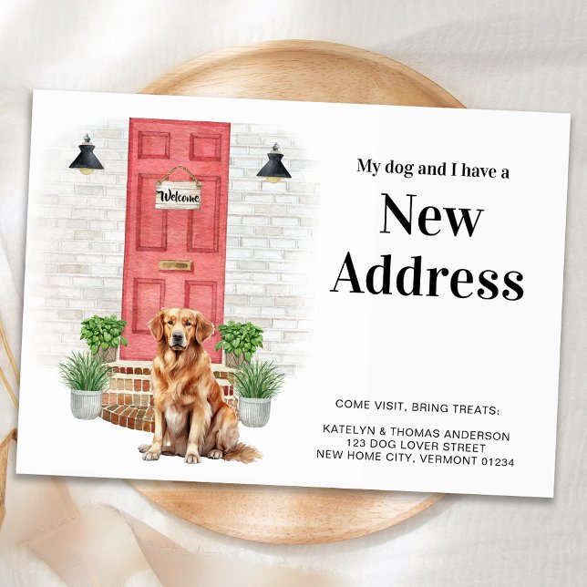 My Dog and I New Address Golden Retriever Moving  Announcement (Creator Uploaded)