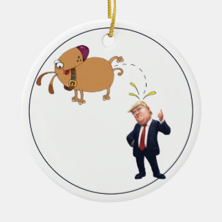  My Dog And The Pres  Ceramic Ornament