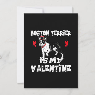 My Dog Boston Terrier Is My Valentine Day Animal Thank You Card
