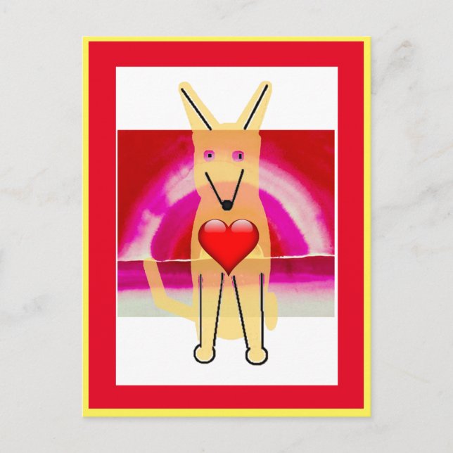 My Dog Buddy and Heart, Postcard (Front)