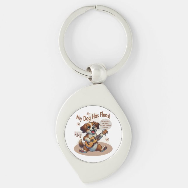 My Dog Has Fleas Ukulele Tuning Song Key Ring (Front)