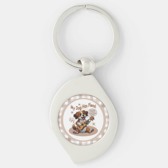 My Dog Has Fleas Ukulele Tuning Song Key Ring (Front)