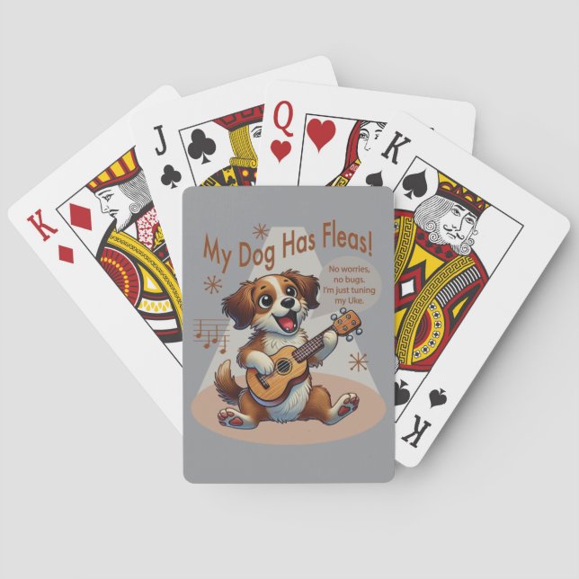 My Dog Has Fleas Ukulele Tuning Song Playing Cards (Back)