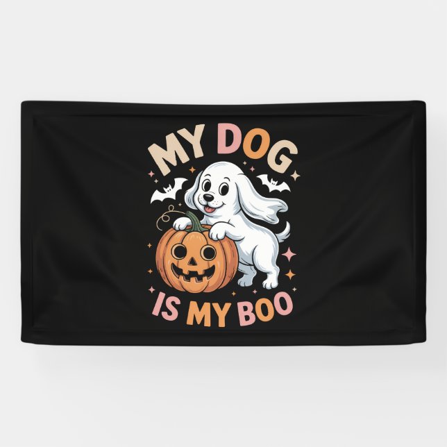 My Dog is My Boo Funny Halloween Banner (Horizontal)