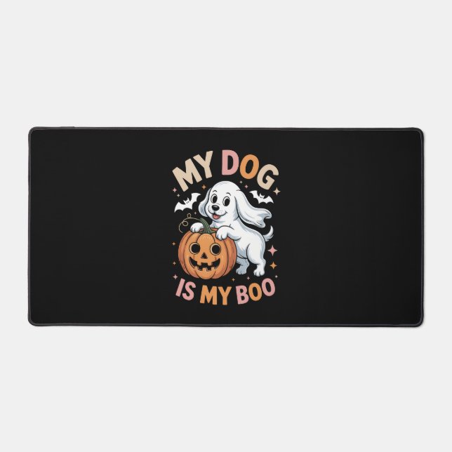 My Dog is My Boo Funny Halloween Desk Mat (Front)