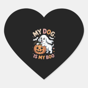 My Dog is My Boo Funny Halloween Heart Sticker