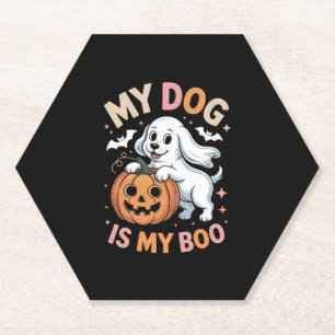 My Dog is My Boo Funny Halloween Paper Coaster