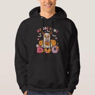 My Dog Is My Boo Groovy Vintage Corgi Halloween Hoodie