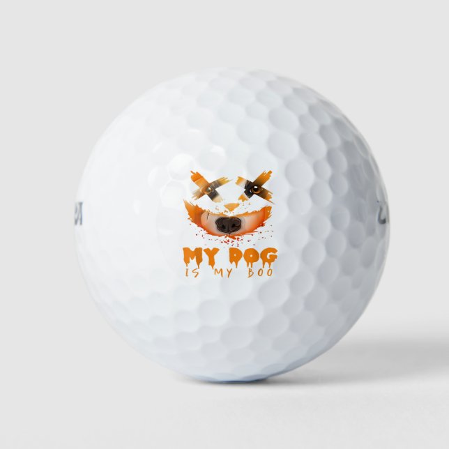 My Dog Is My Boo & Halloween Costume Idea with Bor Golf Balls (Front)