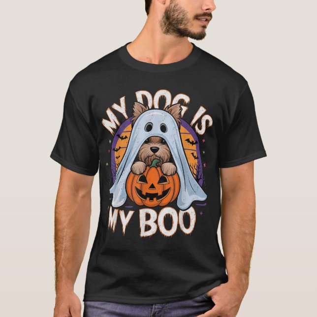 My Dog Is My Boo Halloween Ghost Dog Costume Men  T-Shirt (Front)