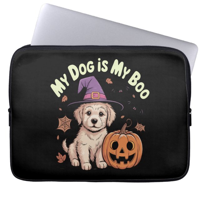 My Dog is My Boo Halloween Laptop Sleeve (Front)