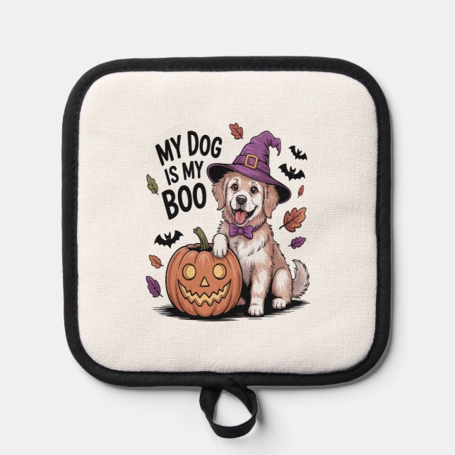 My Dog is My Boo Halloween Pot Holder (Front)