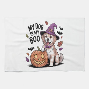 My Dog is My Boo Halloween Tea Towel