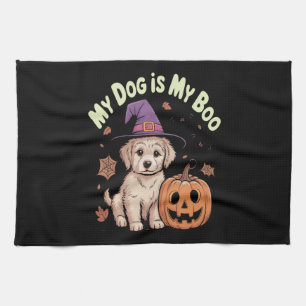 My Dog is My Boo Halloween Tea Towel