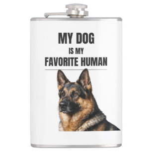 My Dog Is My Favorite Human Hip Flask