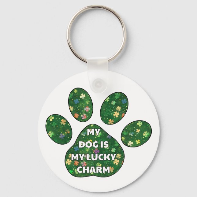 My Dog is my lucy charm Key Ring (Front)