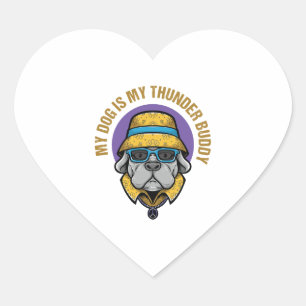 My Dog Is My Thunder Buddy   Heart Sticker