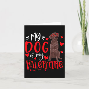 My Dog Is My Valentine Chocolate Labrador Valentin Card
