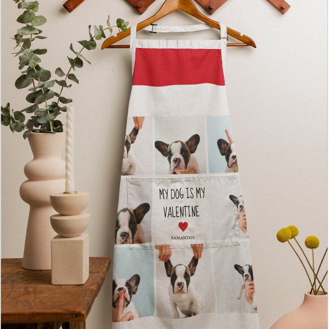 My Dog Is My Valentine | Two Dog Photos  Apron (Creator Uploaded)