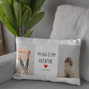 My Dog Is My Valentine   Two Dog Photos  Lumbar Cushion