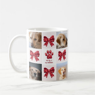 My Dog Is My Valentines Bow 4 Photos Coffee Mug